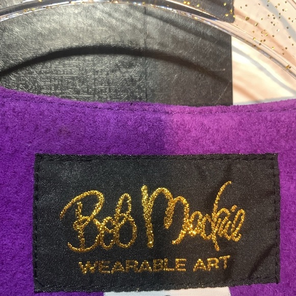 Bob Mackie Wearable Art Purple Suede Vest Womans Small Vintage Retro 90s Leather - Picture 5 of 17